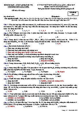 Đề thi thử Trung học phổ thông Quốc gia lần 1 môn Hóa học năm 2017 - Mã đề 694 - Trường THPT Cửa Tùng